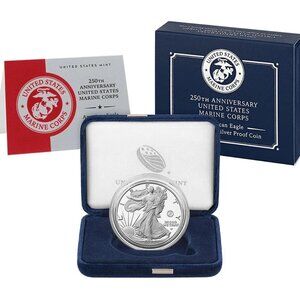 250th Anniversary Marine Corp American Eagle One Ounce Silver Proof Coin IN HAND